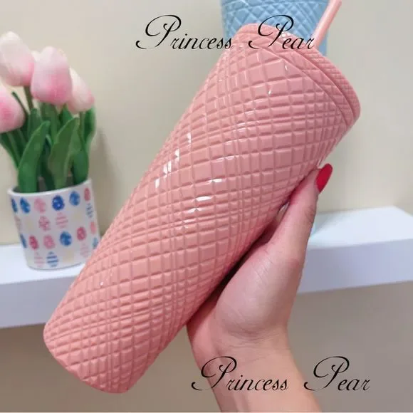 2022 Starbucks Siren Anniversary Coral Pink & Mint Blue Jewel Cold Cup Tumbler - Picture 7 of 12